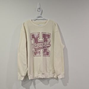 Official Harvard University Academia Indie Sleeze Cream Crewneck Sweatshirt
